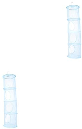 Alipis 2 Stk Faltbarer Hänge Korb Trocknen Spielzeugkorb Weiden Flacher Aufbewahrungskorb Rattan -aufbewahrungskorb Großer -aufbewahrungsorganisator Spielzeugkörbe Polyester Blue