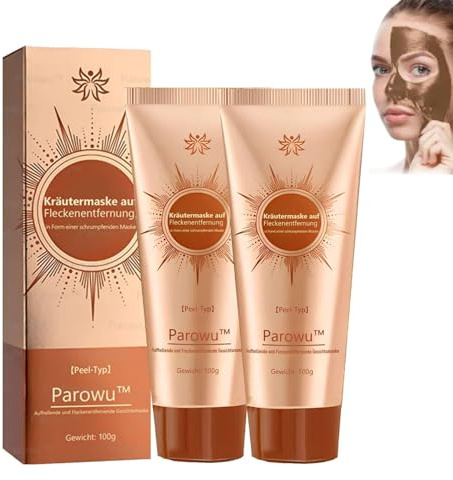 Parowu Aufhellende undFleckenentferner Gesichtsmaske, 1 PC Aufhellende Gesichtsmaske und Verjüngende Sommersprossenmaske, Kräuterflecken Peel Off Maske Gesicht Blackhead Remover für Hautpflege (2 PC)