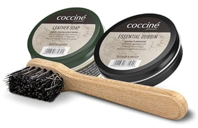 Coccine - Schuhputzsets 3 in 1, Schuh Pflege Set, Glattlederschuhe Pflege | Glattleder Schuhpflege Set, Leather Soap, Essential Dubbin, Reinigungbürste, Schuhreinigung, Schuhe Reinigungset
