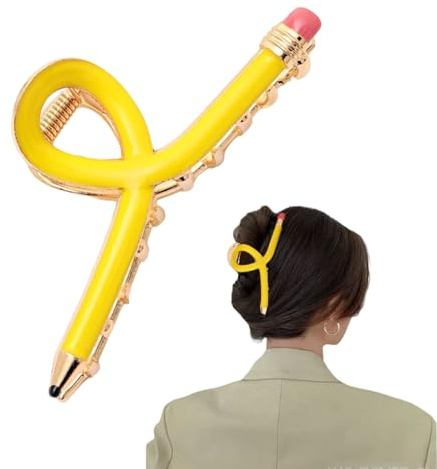 Pinzas para el Pelo con Lápiz, 1pcs Clips de Pelo Lápiz, Pinzas para el Pelos de Profesor, Pinza para Mujer, Pinza Pelos, Clips Hebillas de Peloes Antideslizante, para Mujeres Niñas (Color B)