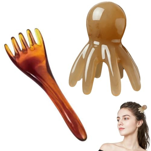 JYNVO 2 appareils de massage du cuir chevelu en résine, brosse massage cuir chevelu, massage tete cuir chevelu, pour cuir chevelu, tête, cou, massage
