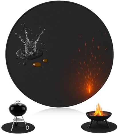 HEAT Tapis de barbecue pour barbecue à gaz Ø 80 cm, tapis de barbecue pour charbon de bois, tapis de barbecue, tapis de barbecue, accessoires de barbecue, 80 x 80 cm, rond
