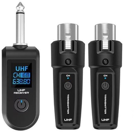 VBESTLIFE Systèmes de Microphones sans Fil UHF, Récepteur D'émetteur de Micro sans Fil Rechargeable pour Les Mélangeurs de Microphones Dynamiques, Gamme de 30 M