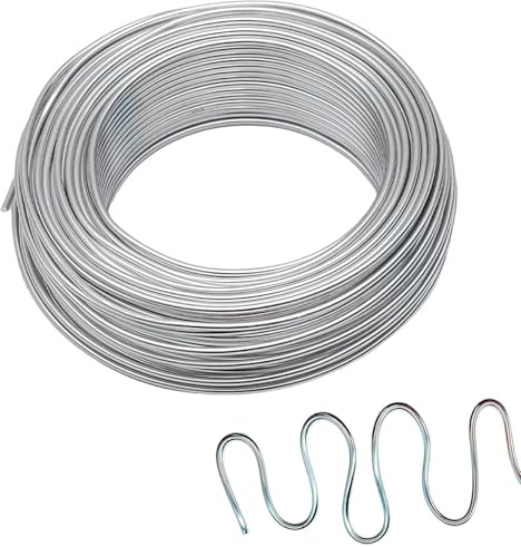 YUENPUN 6 bobinas de alambre galvanizado de 30 m (2 mm de grosor), alambre de jardín para plantas trepadoras y refuerzo de valla (total 180 m)