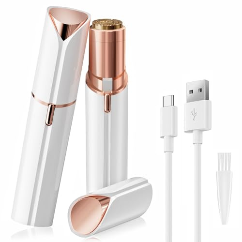 UrbanLuxe Epilatore Viso Donna, Rasoio Ricaricabile da Donna, Rifinitore Indolore per Peli del Viso, Labbra, Lanugine e Zona Bikini - Bianco