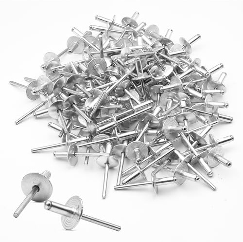 Juego de 120 remaches ciegos de aluminio brida grande 4,8 x 13 mm para metal plástico muebles bricolaje conexión robusta con brida grande fácil montaje compatible con remachadoras
