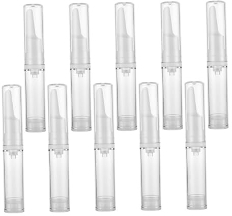 VICASKY 10pcs Flacon-pompe sans Air 5ml en Plastique pour Sérums Contour des Yeux, Compact Voyage Quotidien