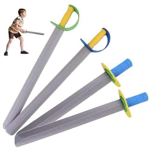 Hperu 4 Pezzi Spade e coltelli in Schiuma Schiuma Eva Spada Pirata Giochi di finzione Giocattoli per Bambini attività per Feste Asilo Spada per Bambini Spade per