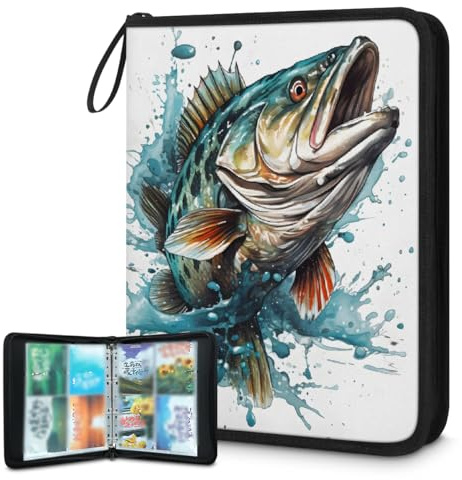 Carpeta de tarjetas coleccionables con 4 bolsillos, con fundas extraíbles, impermeable, con cremallera, capacidad para 50 páginas y 400 tarjetas