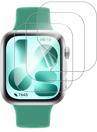 NUCNOK 3 Pack Protector Pantalla para Huawei Watch Fit 5, Hidrogel Film HD Transparente Flexible Película con Cobertura Completa, Sin Burbujas y Antiarañazos