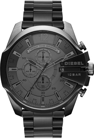 Diesel Mega Chief Uhr für Herren, Chronographenwerk mit Edelstahlarmband