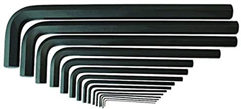 Bondhus 12349 Hex Tip Key L Wrench Set with ProGuard Finish and Long Arm in Pouch of Sizes .89-19mm, 15 Piece