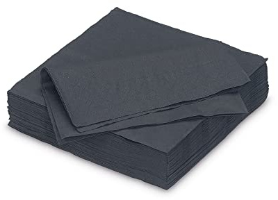 Servietten aus Papier 33x33cm 50 Stück - FARBAUSWAHL in 25x25/33x33/40x40cm - Einweg Tischservietten 2-lagig - Einfarbige Papierservietten für Hochzeit, Geburtstag und Alltag - Schwarz