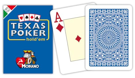 Modiano 300374 Texas Poker Jumbo Index, Blu