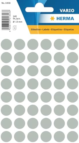 HERMA 10 x Vielzweck-Etiketten 13mm grau VE=240 Stück