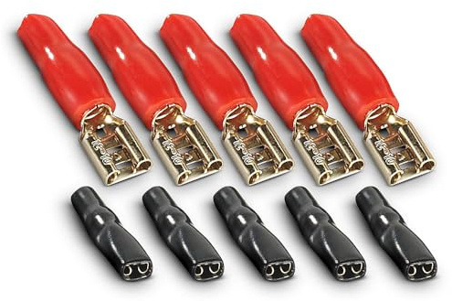 Creasono Einbaulautsprecher: Flachsteckhülsen für Lautsprecherkabel, 10er-Set (Autoradio Lautsprecher Einbau Set, Auto Radio HiFi Lautsprecher, flachsteckhülse)