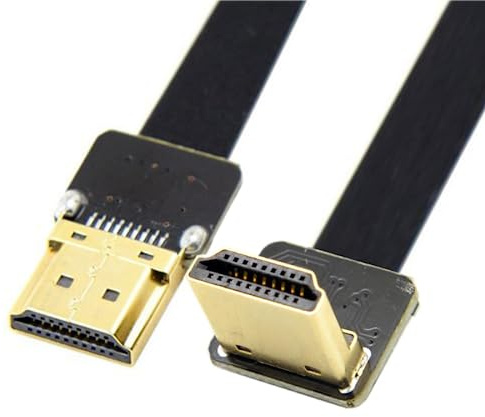 chenyang CY 20cm FPV HDMI Male to 90 Degree Down Angled HDMI Male HDTV FPC Flat Cable for Multicopter Aerial Photography