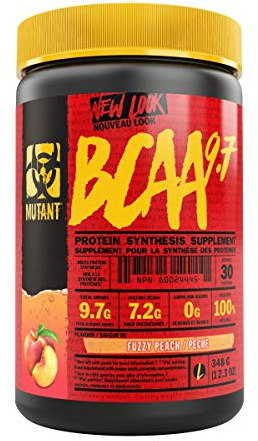 MUTANT BCAA 9.7 Supplement BCAA Powder with Micronized Amino Acid and Electrolyte Support Stack, 348g (.77 lb) - Fuzzy Peach