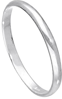 Sterling Silver 2mm D Shaped Wedding Band Ring Size P (Available E - W)