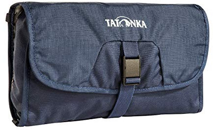 Tatonka Small Travelcare Kulturbeutel - Flache Waschtasche zum Aufhängen mit Fächern und Spiegel - 25 x 17 x 4 cm (navy)