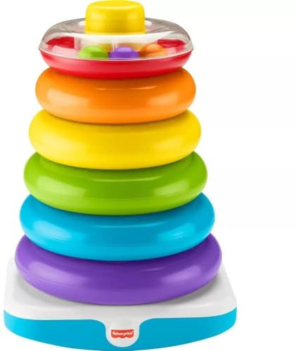 Fisher-Price GJW15 - GJW15 Gigantische Farbring Pyramide, Stapelspielzeug mit Ringen für Babys und Kleinkinder