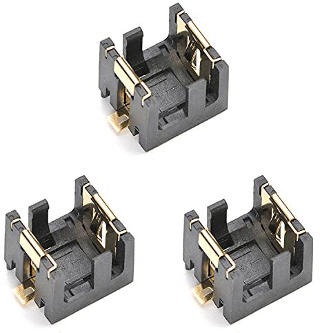 Fielect Lot de 4 supports de piles bouton à souder horizontaux AG13/LR44 Noir