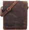 LEABAGS Bolso Bandolera para Hombres y Mujeres | Bolso de Piel Auténtica para Portátil hasta 13 Pulgadas | Bolsa de Mensajero con Correa | Bolso de Hombro | Bolsa de Trabajo | Vintage Marrón Oscuro