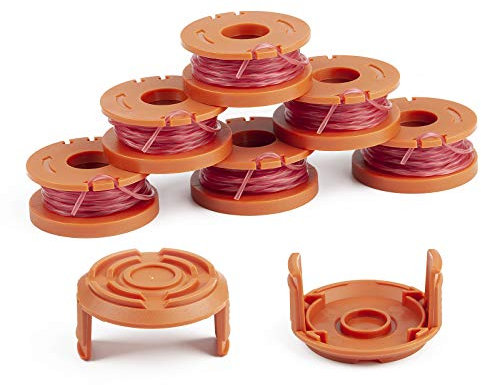 Trimmer Spool Line for Worx, Edger Spool Compatible with Worx Trimmer spools Weed Eater String, Trimmer Line Refills 0.065 inch for Electric String Trimmers, Weed Wacker Spool Replacement Parts