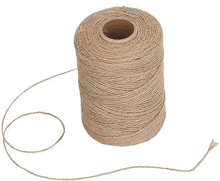 Cuerda de Yute, 984 Pies, 2 Capas, 0.039 in, Hilo Marrón Fino para Manualidades, Ganchillo, Envoltura de Regalos, Jardinería y Decoraciones Navideñas, Elección de Artesanos,