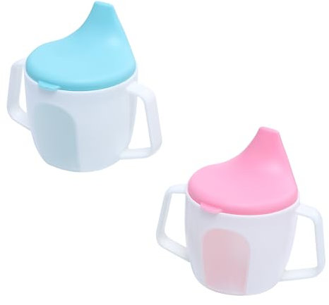Toyvian 2pièces Bouteille Eau Avec Poignées Pour Garçon Fille Gobelet De Transition Anti-fuite Pour Apprentissage De Autonomie Des Tout-petits