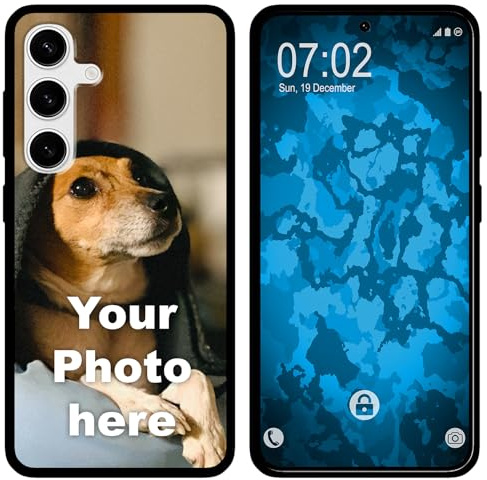 PhoneNatic personalisierte Handyhülle für Samsung Galaxy S24 Custom Case Schwarz zum selbst gestalten mit eigenem Foto Bild Text individuell