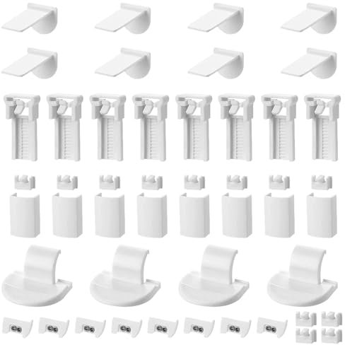 8 Sätze, jeder Satz Bestehend aus 8 Plissee Ersatzteile Klemmträger, Plissee Ersatzteile, Plissee Ersatzteile Set Klemmträger Zubehör, Plissee Ohne Bohren Klemmträger für Plissee Ohne Bohren