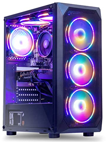 MXZ Gaming PC Computer R5 3500X, RX580, 8G DDR4, NVME 500G, B450,6RGB Fans,Windows 11 Pro Ready to use, Gamer Desktop Computer(R5 3500X| RX580)
