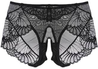Charinor Sexy Unterwäsche Für Frau Erotisch, Sexy Dessous, Slip Ouvert Damen Slip Im Schritt Offen,Desusse Reizwäsche Für Sex Damen und Frauen(Schwarz-XL)