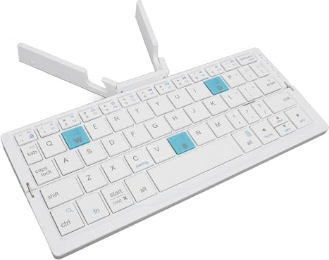 Plyisty Tastiera Bluetooth Pieghevole, Tastiera Wireless Pieghevole (sincronizza Fino a 3 dispositivi), Tastiera da Viaggio Tascabile per IOS Android Tablet Telefono Laptop (Argento