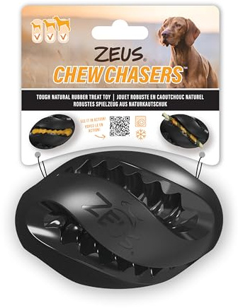 Zeus Juguete dispensador de golosinas para Perro Chewchasers, Pelota de Rugby, 12,5cm