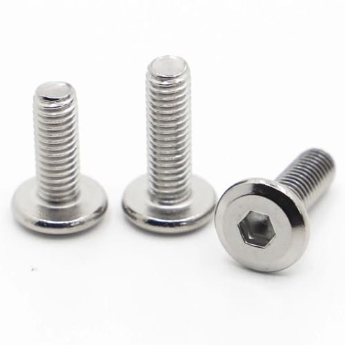 Senkkopfschrauben 10 Stück 304 Edelstahl große flache Sechskant-Innensechskant-Innensechskant-Möbelnietschrauben Verbindungsstück-Verbindungsschrauben M3 M4 M5 M6 M8(M6,4mm)