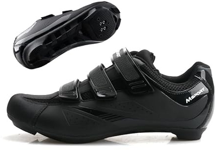 Racing Road Cykel Cykelskor Andningsbara Halkfria Kompatibel Delta och SPD-system, Svart, 40 EU