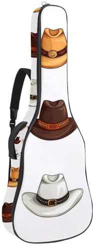 Gitarrentasche, gepolstert, für Akustikgitarre, Rucksack mit verstellbaren Schultergurttaschen, Aquarell-Violette Blumen, Mehrfarbig 04, 42.9x16.9x4.7 in, Lässiger Tagesrucksack