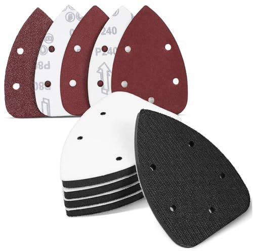 Homoyoyo 1set Pad Levigatura Triangolari Grit Accessori Per Smerigliatrice Elettrica Adatti Per Falegnameria e Rifinitura
