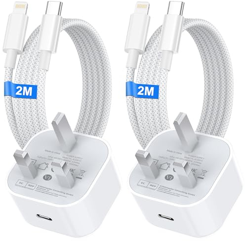 Bimker iPhone Charger Fast Charge, 2Pack 20W iPhone Fast Charger Plug with 2M USB C to Lightning Cable for iphone 14/14 Pro/13/12/11 Pro Max/Mini/XS/SE/8, USBC Plug i-Phone charger USBC Power Adapter