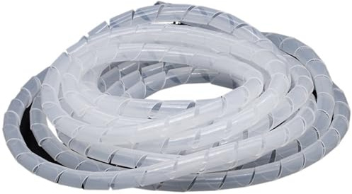 organizzatore per Cavi, Guaina Protettiva for Cavi a Spirale da 3 Metri, 3 mm, 4 mm, 5 mm, 6 mm, 8 mm, 10 mm, Fascia for Tubi, ignifuga, Manicotti for Cavi di avvolgimento(Id5mm White 3 Meter)