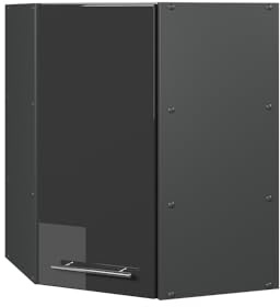 Vicco Eckhängeschrank Fame-Line, Anthrazit Hochglanz, 57 cm