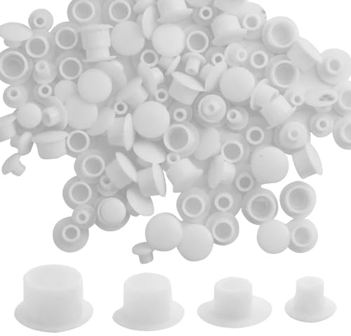 120 Stück Abdeckkappen,Weiß Schraubenabdeckung Abdeckkappen Für Bohrlöcher, Selbstklebend Schraubenabdeckung Für Schraubenlöcher (5mm/6mm/8mm/10mm)