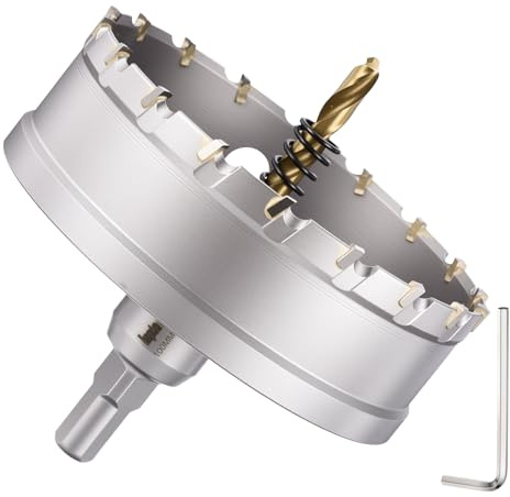 DTGN Kit de scie-cloche en carbure de tungstène de 100 mm pour métal, cuivre, aluminium, plastique, bois - Argenté