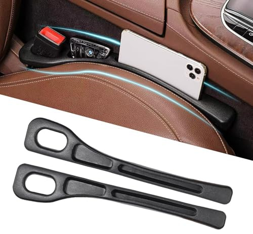 Aufbewahrungsbox für Autositze,Upgrade Autositz Spaltfüller, Universal Lückenfüller Autositz Organizer Sitzlückenfüller für für Kleinigkeiten Handys Seat Gap (Black)