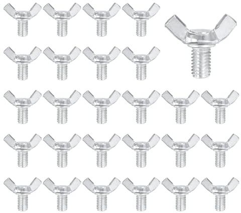 QUARKZMAN 40 Pcs Vis Papillon M8x12mm Vis Papillon à Oreilles en Acier au Carbone Zingué, Vis De Fixation à Main pour la Maison, les Machines et les Équipements Électroniques