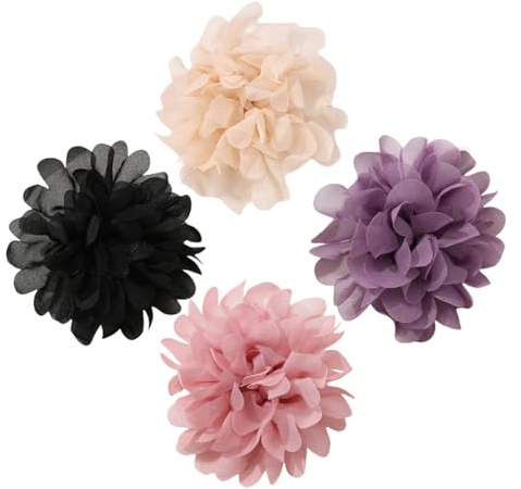 BESTYASH Set 4 Spille da Bavero Floreali per Donna, Spilla Piccola a Forma di Fiore Ipoallergenica, Accessori Gioielli Eleganti per Matrimoni, Feste e Banchetti, Leggera e Facile