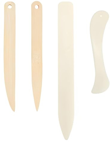 4 Stück Falzbein, Falzbein Für Papier, Falzbrett Bone, Folder Schneide Bags, Binding Book Falz, Falzmaschinen Falzstift kit Knochen für Origami Buchbinderei,Handwerk Werkzeug für Falten, Rillen
