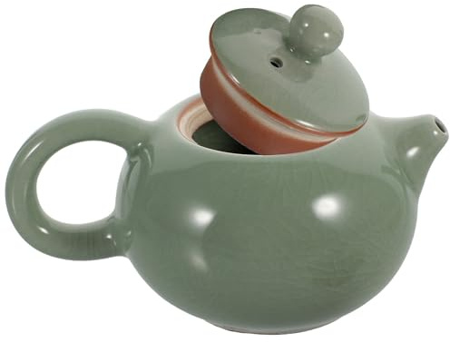 STAHAD Ceramic Teapot Ceramic Teakettle 200ml Olive Green Simple Elegant Easy to Clean Good Workmanship for Tearoom